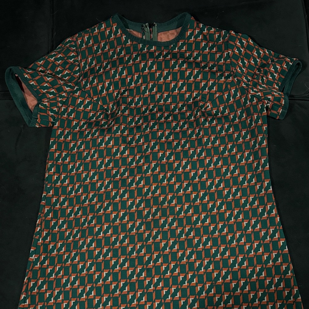 1970's Vintage Geometric Print Dress